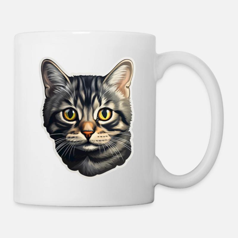 British Shorthair Katzenkopf - Tasse - Weiß