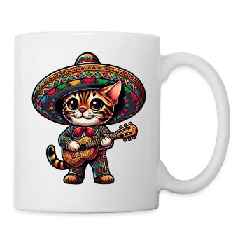 Cinco de Mayo Chat du Bengale dans le style Mariachi - Mug blanc - blanc - Droite