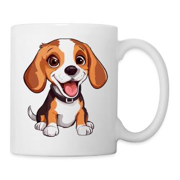 I love Beagles – Ich liebe Beagle - Tasse - Weiß - Rechts
