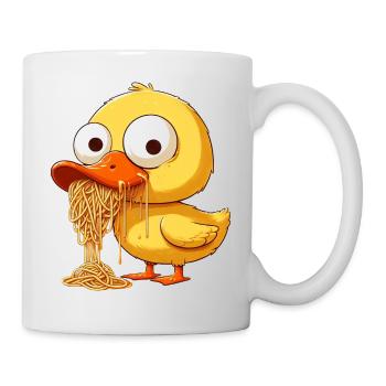 Cute Duck Clumsy Spaghetti Lover - Mug - white - Right