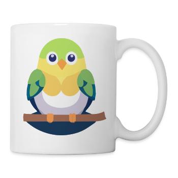 Perruche colorée sur branche - Mug blanc - blanc - Droite