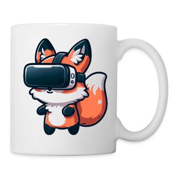 Mignon Fox VR Réalité Virtuelle Gamer Dessin Animé - Mug blanc - blanc - Droite