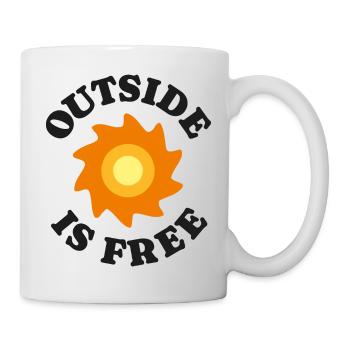 Outside is free 2 - Mug blanc - blanc - Droite