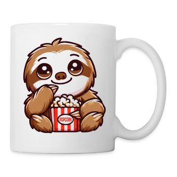 Faultier Filmkritiker Kino Popcorn-Liebhaber - Tasse - Weiß - Rechts