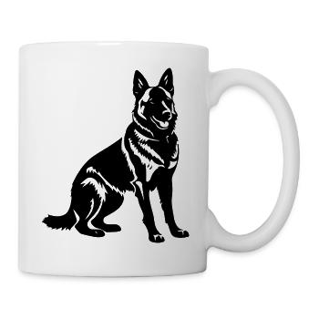 German Shepherd Dog Silhouette - Mug - white - Right