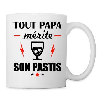 Tout papa mérite son pastis, idée cadeau, humour - Mug blanc - blanc - Droite