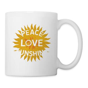 Hippie Peace Love Sunshine Sonnenblume - Tasse - Weiß - Rechts