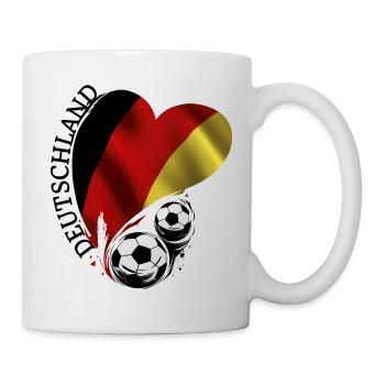 Fussball Herz Deutschland Liebe Schwarzrotgelb - Tasse - Weiß - Rechts
