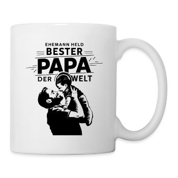 Ehemann Held bester Papa der Welt - Tasse - Weiß - Rechts