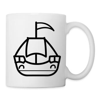 Piratenschiff - Tasse - Weiß - Rechts