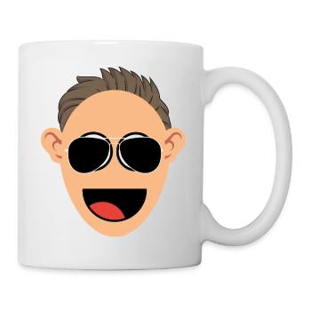 homme heureux avec des lunettes de soleil - Mug blanc - blanc - Droite