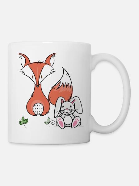 Fuchs und Hase - Tasse - Weiß