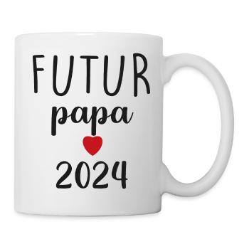 retro t-shirt cadeau futur papa - Mug blanc - blanc - Droite