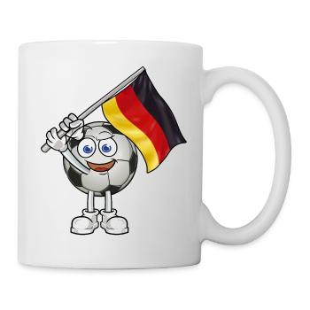 Deutschland Fussball mit Fahne Trikot - Tasse - Weiß - Rechts
