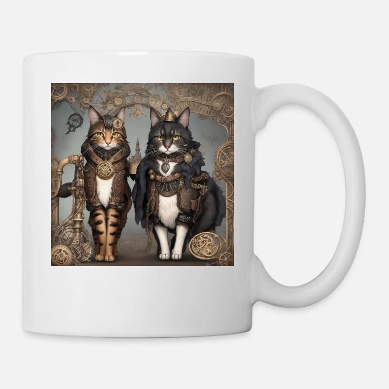 SteampunkKatzen - Tasse - Weiß