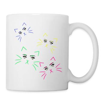 Cat Face Cats Cat Girl Eyes - Mug - white - Right
