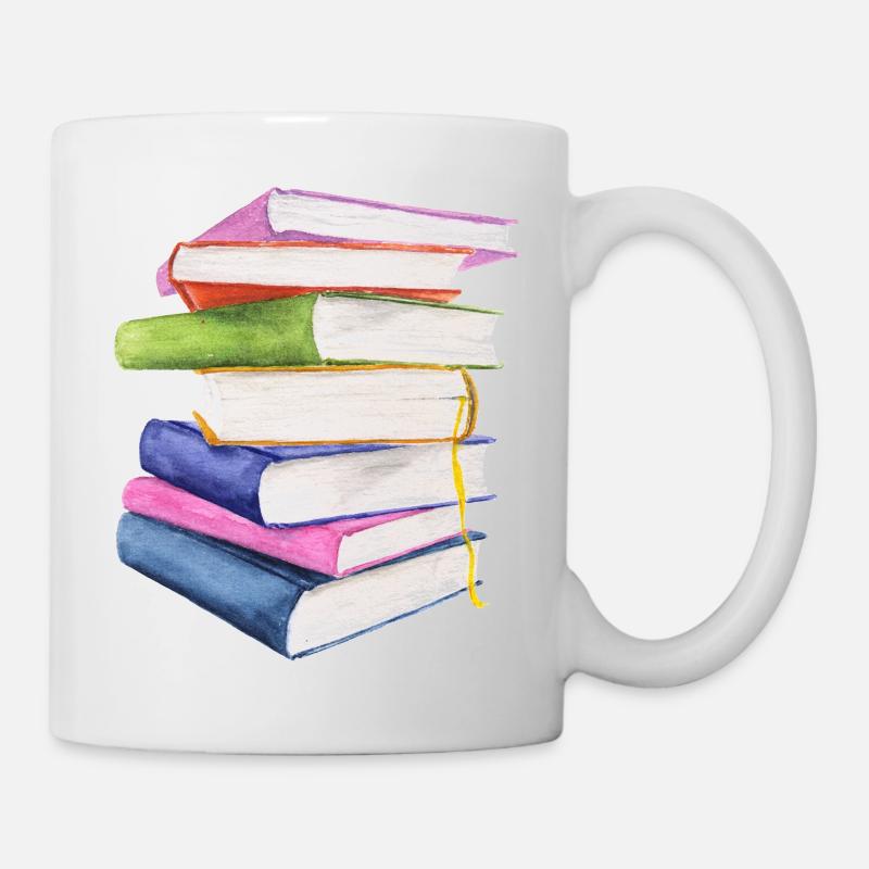 Bücher - Tasse - Weiß