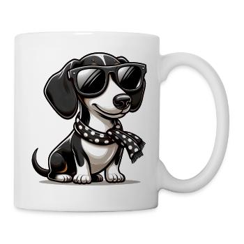 Chien teckel mignon - Mug blanc - blanc - Droite