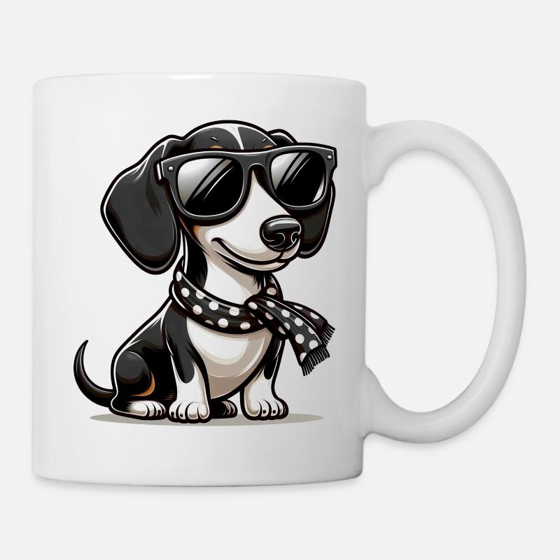 Cute Dachshund Dog - Mug - white