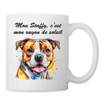 staffy rayon de soleil - Mug blanc - blanc - Droite