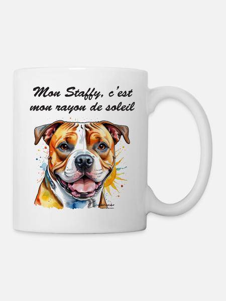 staffy rayon de soleil - Mug blanc - blanc