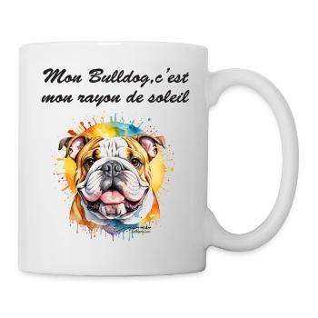 Bulldog rayon de soleil - Mug blanc - blanc - Droite