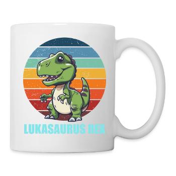 Lukasaurus Rex Geschenkidee für Luka und Lukas - Tasse - Weiß - Rechts