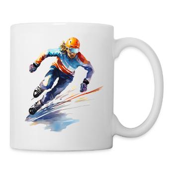 Eisschnelllauf: Eine rasante Fahrt auf dem Eis - Tasse - Weiß - Rechts