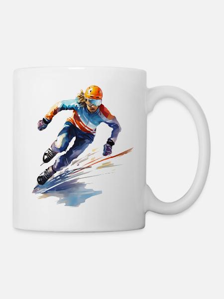 Eisschnelllauf: Eine rasante Fahrt auf dem Eis - Tasse - Weiß