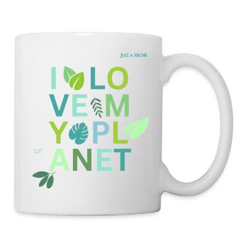 I LOVE MY PLANET green - Tasse - Weiß - Rechts