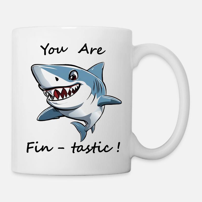 Fun Rigolo Original Marrant Jeu de Mots Requin - Mug blanc - blanc