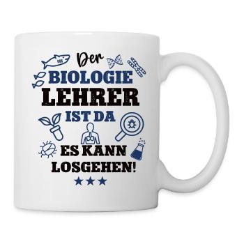 Der Biologie Lehrer ist da Biolehrer Schule Bio - Tasse - Weiß - Rechts
