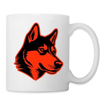 Tête de chien husky - Mug blanc - blanc - Droite