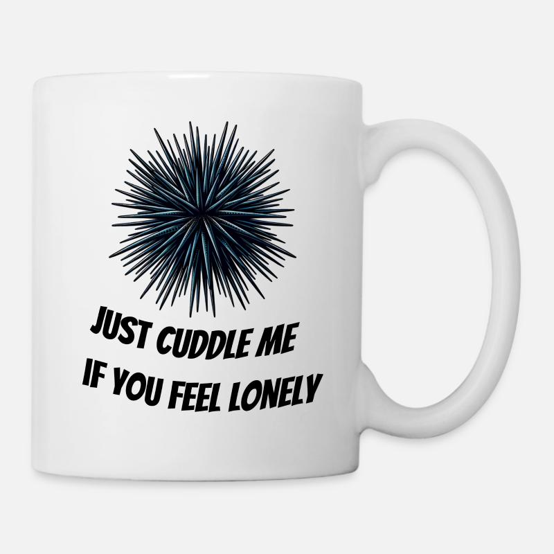 Lustiger Seeigel Witziges Meerestier Spruch Einsam - Tasse - Weiß