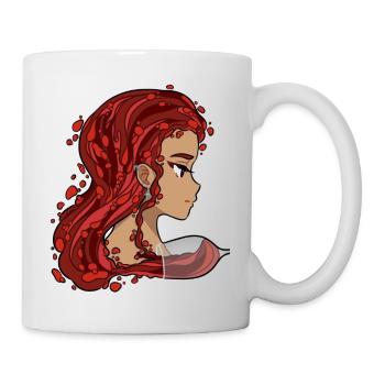 Vin Rouge Femme Rotwein Frau Manga Style Wein - Mug blanc - blanc - Droite