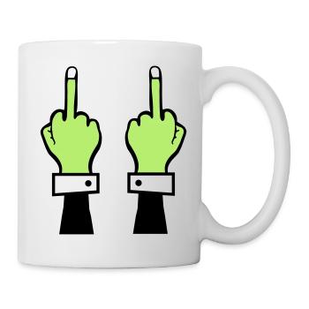 Zombie Hand Middle Finger 2 - Mug - white - Right