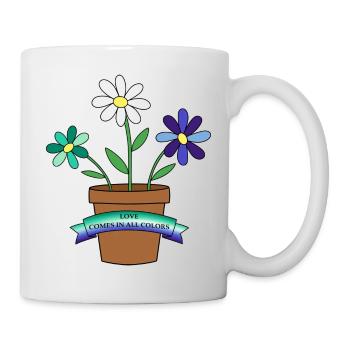 fleurs gaies - Mug blanc - blanc - Droite