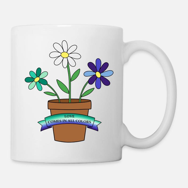 fleurs gaies - Mug blanc - blanc