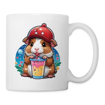 Cute guinea pig enjoying lemonade - Mug - white - Right