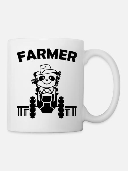 panda farmer - Tasse - Weiß