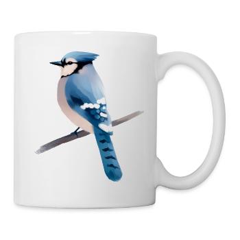 Blue jay on branch - Mug - white - Right