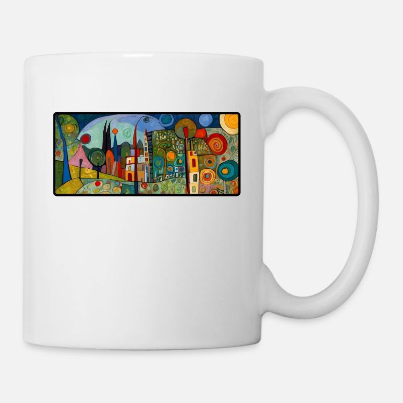 Design abstrait, moderne et coloré - Mug blanc - blanc