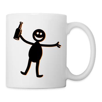 Silhouette de fête de la bière - Mug blanc - blanc - Droite