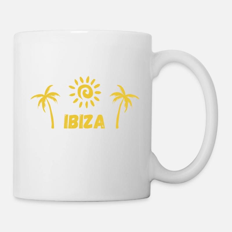 Ibiza Dreams: Sonne, Palmen, Freiheit - Tasse - Weiß