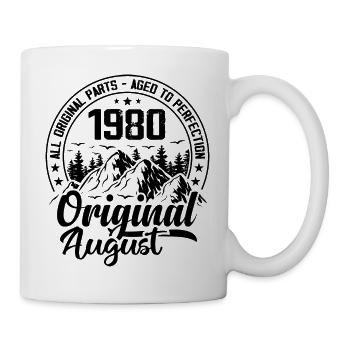 1980 August Original: 44 Years Anniversary Gift - Mug - white - Right