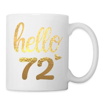 Hello 72 doré - Mug blanc - blanc - Droite