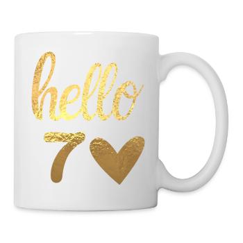 Hello 70 gold - Mug - white - Right