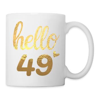 Hallo 49 gold - Tasse - Weiß - Rechts