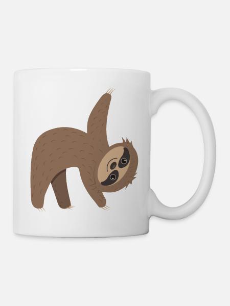 Faultier in Aktion - Tasse - Weiß