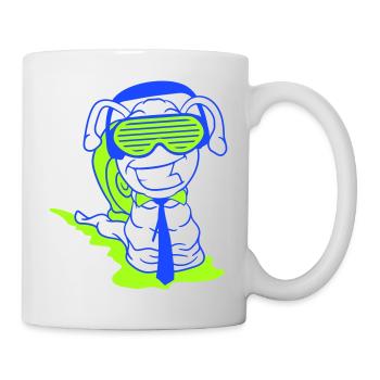 Lustige DJ Schnecke Krawatte Party Club Musik Spaß - Tasse - Weiß - Rechts